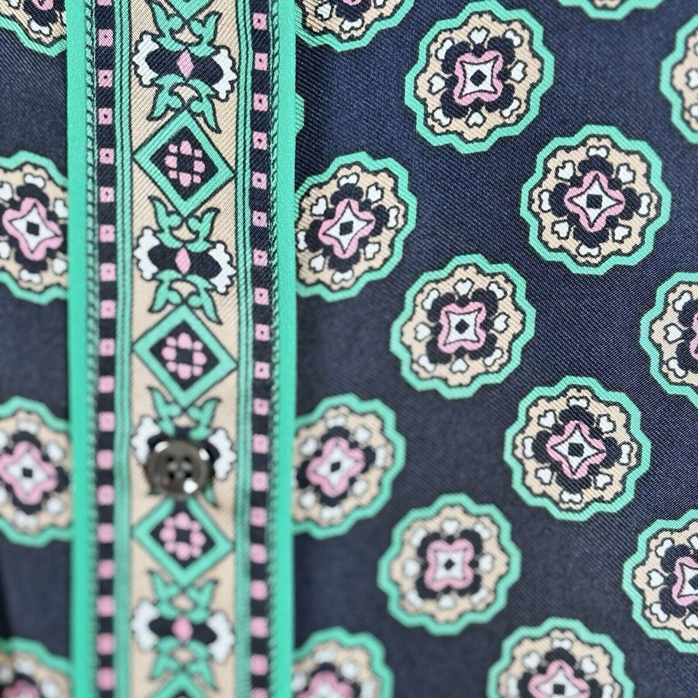 J. Crew Navy and Teal Printed Button-Down Shirt - Picture 8 of 10